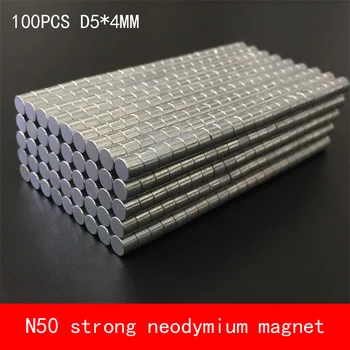 

100PCS D5*4mm mini cylinder N50 Strong magnetic force rare earth Neodymium magnet diameter 5X4MM