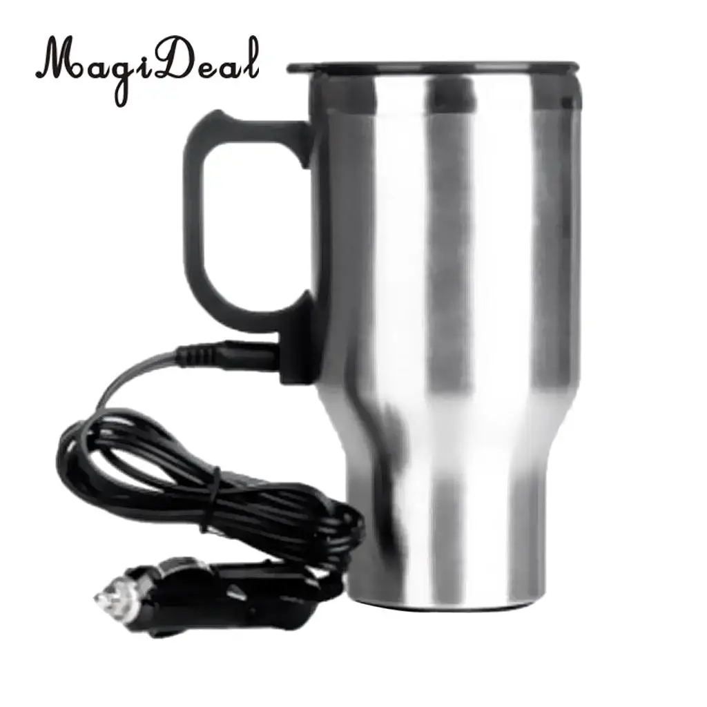 MagiDeal Car Heated Travel Mug 12V Stainless Steel Thermal Mug