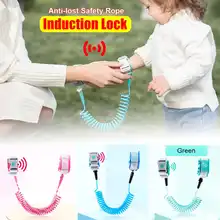 Отражающий детский анти-потерянный соединитель на запястье детский канат вожжи-ходунки w/индукционный замок 1,5 m 2 m 2,5 m 6 цветов 360 градусов поворотный шнур