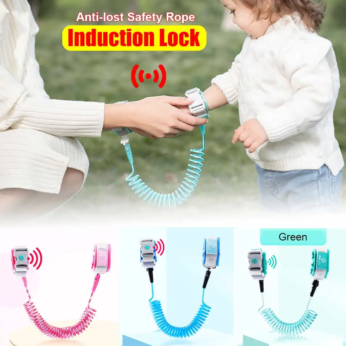 Reflective Anti Lost Wrist Link for Toddlers Kids Harness Safety Leash with Lock