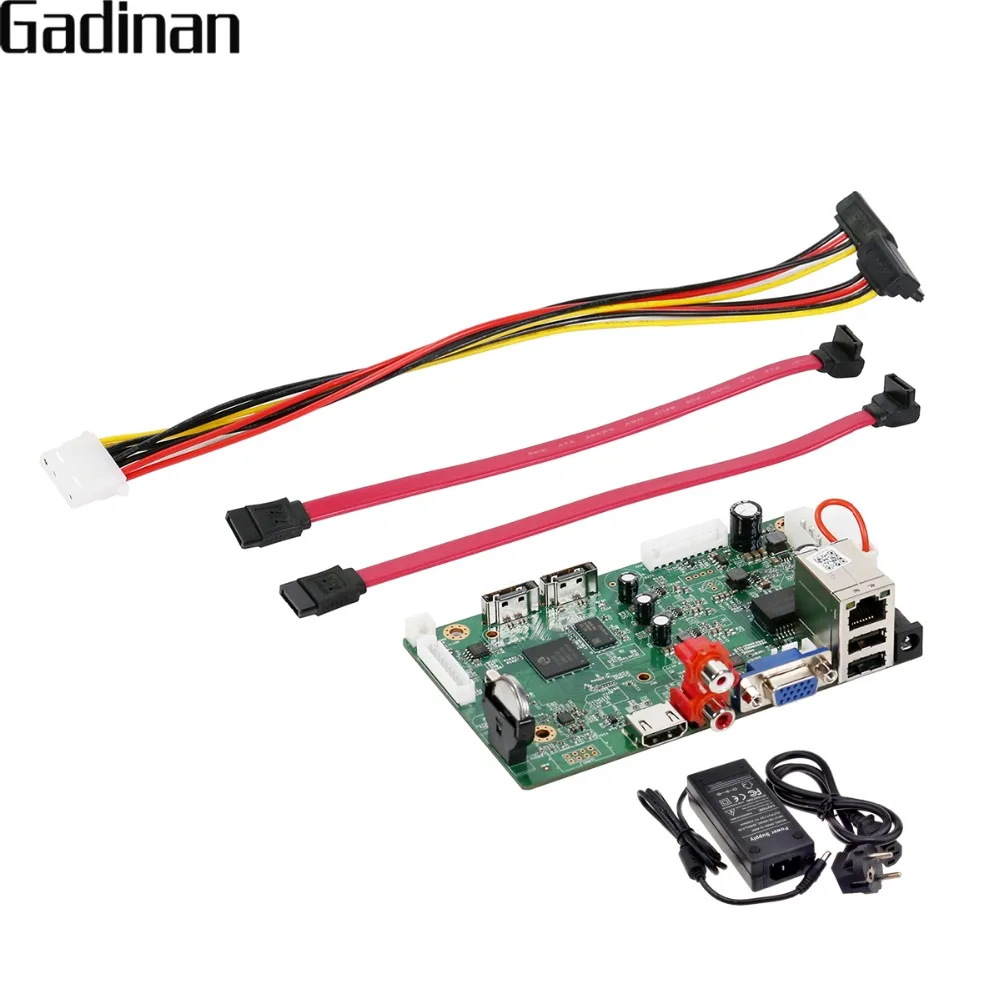 

GADINAN H.265/H.264 NVR Board 25CH*5MP 32CH*1080P Network Digital Video Recorder 2 SATA Max 8T ONVIF P2P CMS XMeye with 12V 4A