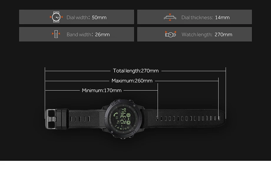 Цвет Дисплей спортивные Smartwatch монитор сердечного ритма IP67 Водонепроницаемый Смарт-часы Для мужчин для IOS и Android спортивные часы Шагомер