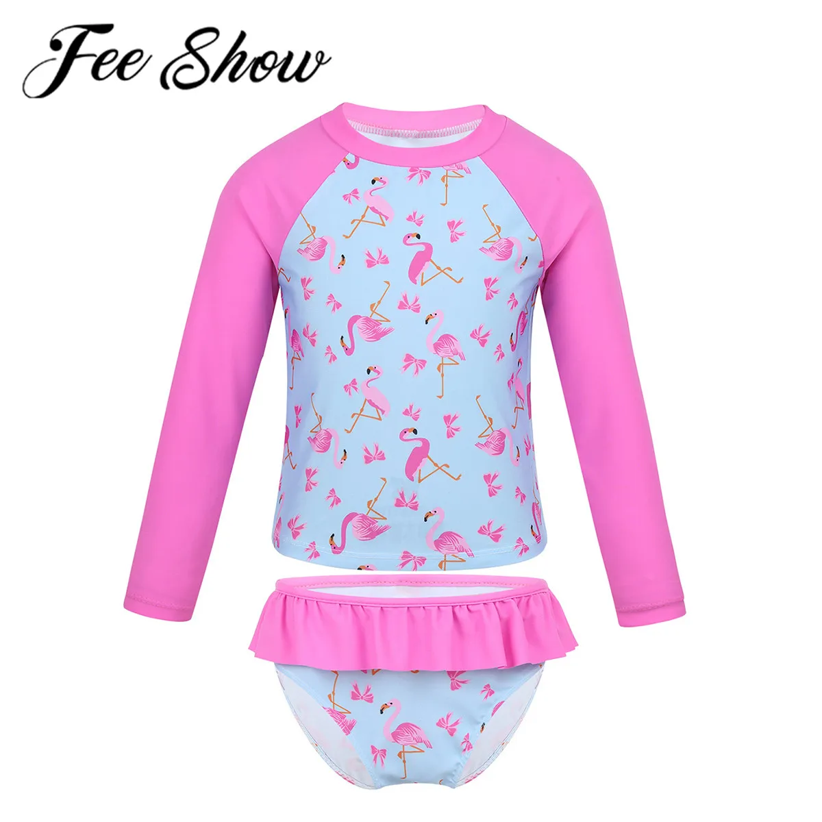 New Kids swimwear Leopard print Girls Swimsuit Kids Two-pieces swimwear ...