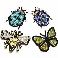 20 штук горячей бурения кристалл алмаза parches Вышитые Утюг на Нашивки Стикеры для Костюмы DIY Одежда в полоску пользовательский значок