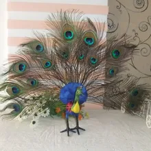 Моделирование животных 42x50 см Красочные Павлин перо декоративная фигурка животного модель игрушки поделки из резины, реквизит, украшение d0136