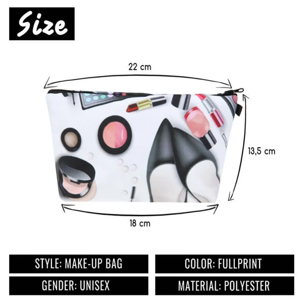 Черная косметичка Jom Tokoy с 3D принтом модная брендовая для женщин|cosmetic organizer bag|brand
