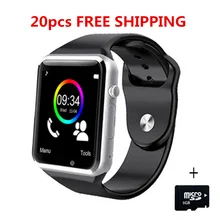 20 шт. A1 Bluetooth Смарт часы наручные часы спортивные трекер Шагомер smartwatch для Android-смартфон России T15 PK DZ09 GT08