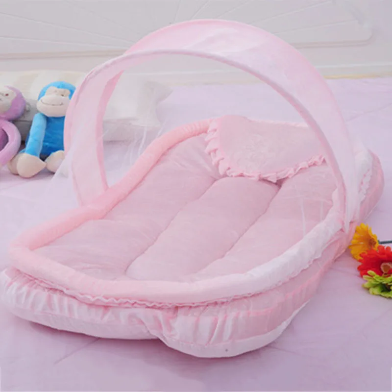 Portable Baby Crib Netting for Newborns Baby Cradle with Pillow Net Bed