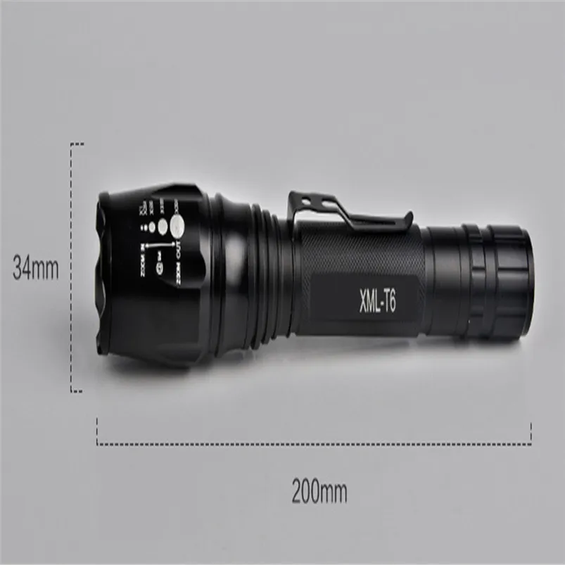 5 Mode Torch Led Light Elfeland T6 Torch Flashlight 18650 Tactical Military LED Flashlight Torch Zoomable Zaklamp 40JY2304