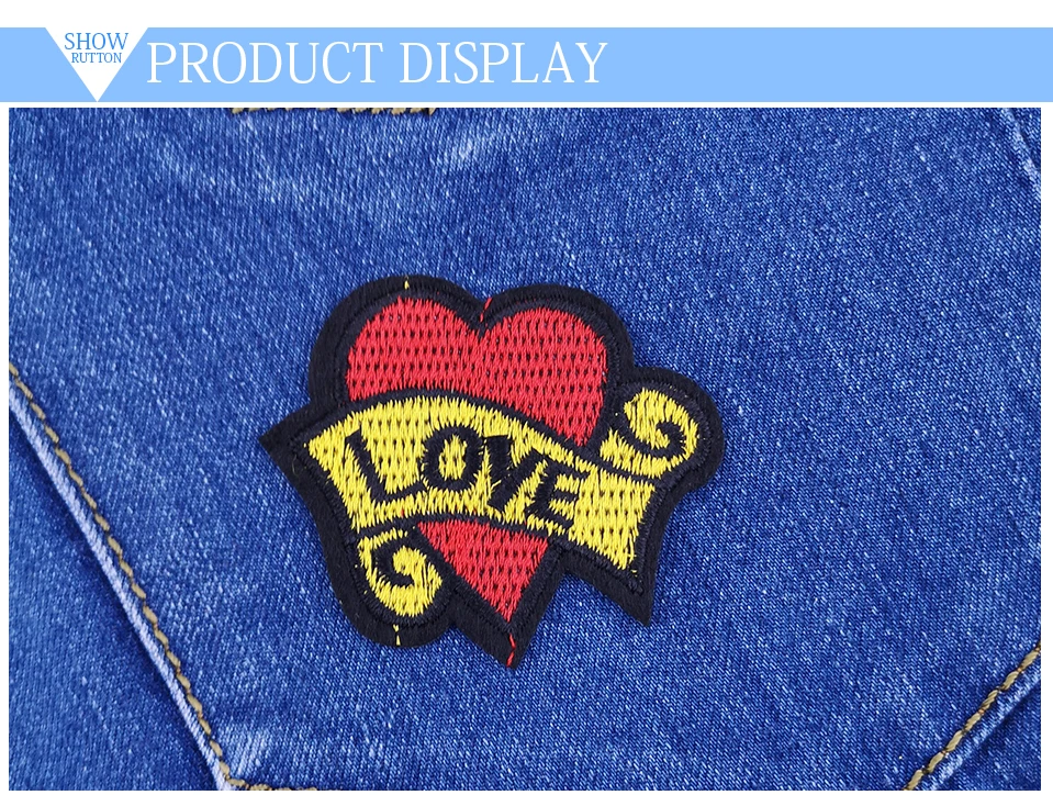3D Applique Flower Embroidery Patches For Clothing Iron On Badges For Clothes Cute Cat Popcorn Heart Love Girl Patch (8)