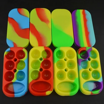 

Wax Containers Jars Big Silicone Jar Dab Box 6+1 Silicone Contianer Food Grade Nonstick Silicone BHO 6*4ml+1*10ml For E Solid