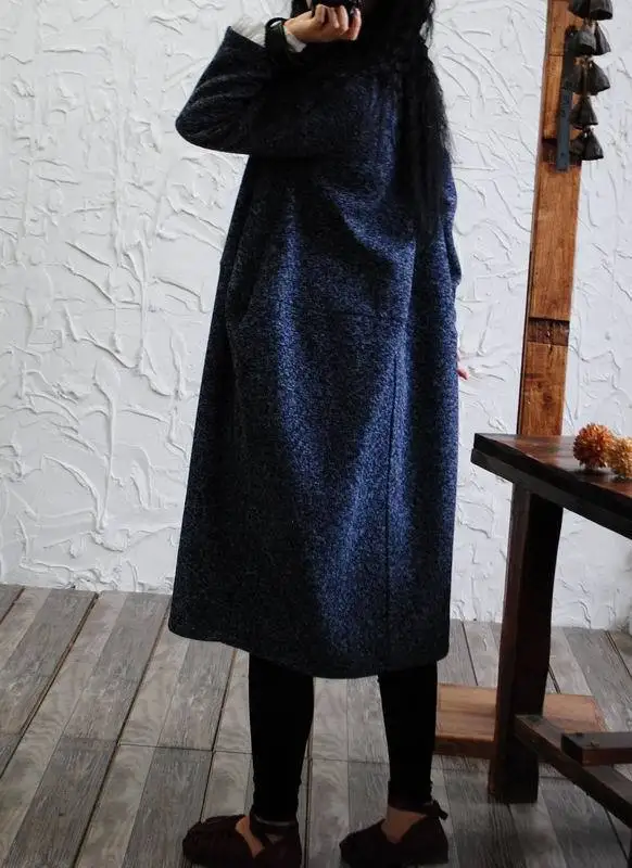 

YoYiKamomo Autumn women big size dress original thick warm loose big long sleeve loose women maxi robe