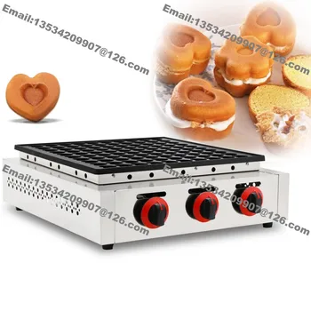 

Free Shipping 100-hole Heavy Duty Nonstick LPG Gas Mini Heart Pancake Dutch Poffertje Maker Machine Grill Iron