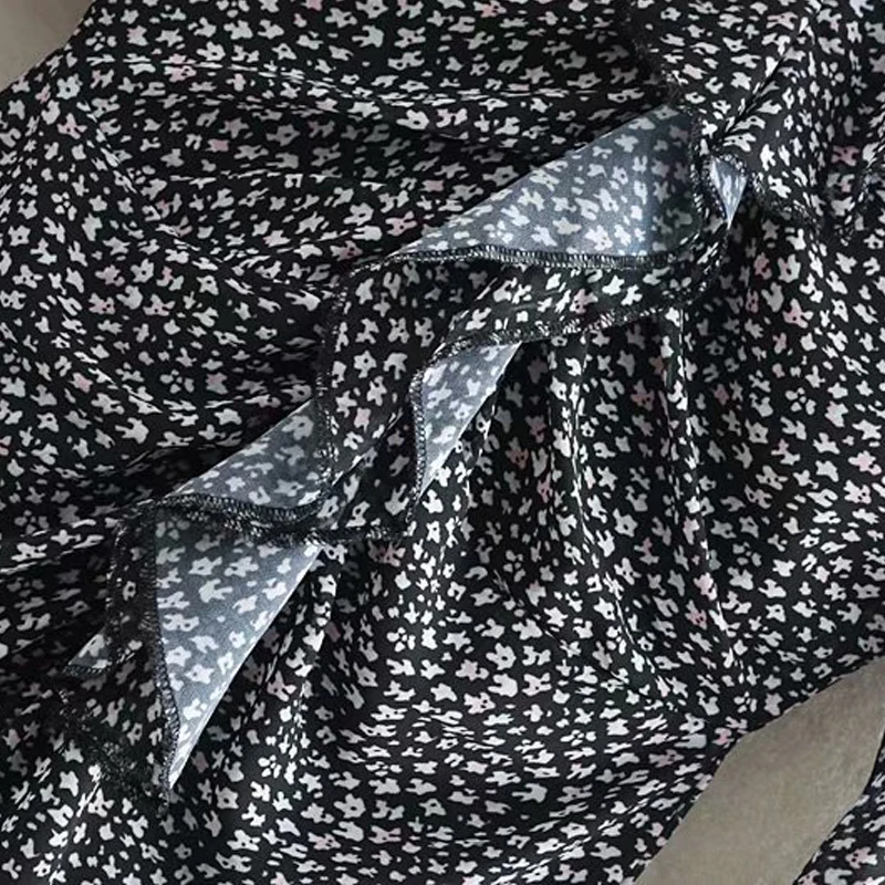 Для женщин пикантные Лето 2019 г. v-образный вырез элегантный комбинезон оборками 3/4 рукав печати спинки Женский винтажные Комбинезоны Боди