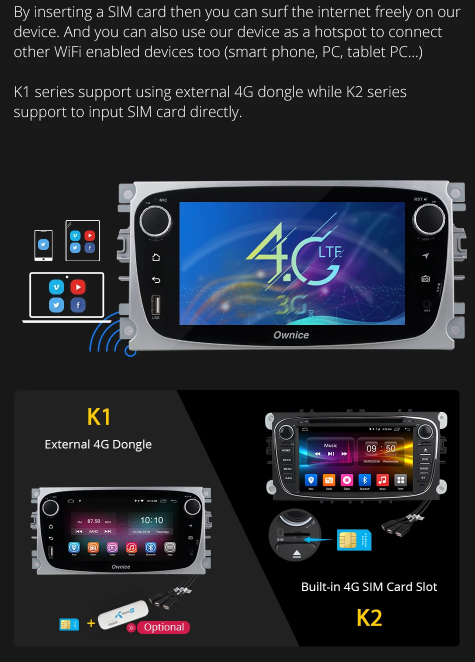 Sale Ownice K1 K2 Android 6.0 Octa Core  32G ROM Car DVD player GPS for Ford Mondeo S-Max Cmax Focus II GPS Radio Auto Navigation 11