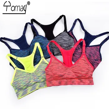 Yomay-Soutien-gorge de sport antichoc pour femme, sous-vêtement réglable, push up, yoga, course à pied