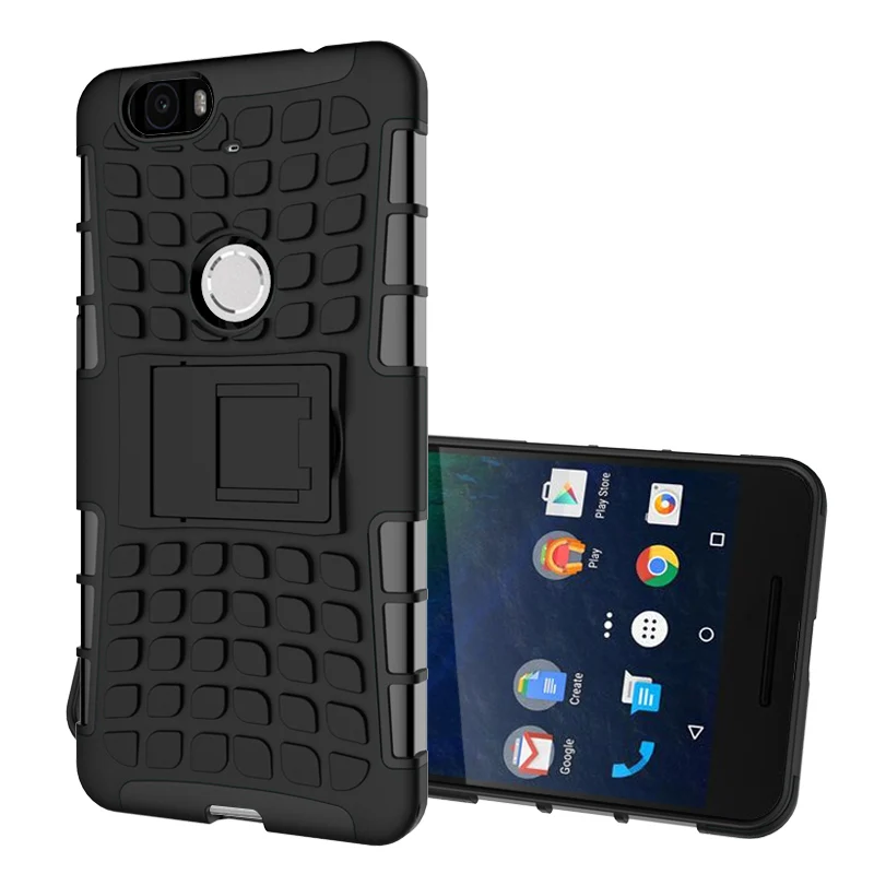 

For Huawei Nexus 6P Case Hard Cover Heavy Duty Armor Hybrid Rugged Rubber Silicone Stand Phone Case for Google Nexus 6P 2015