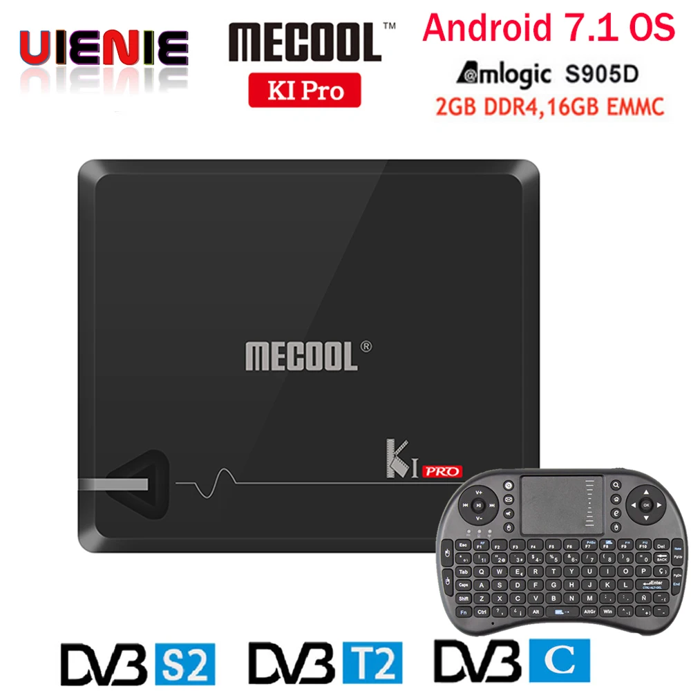 MECOOL KI PRO DVB Android 7 1 smart tv Box DVB-T2/DVB-S2/DVB-C Amlogic S905D Quad 2G + 16G поддержка ТВ-приставки PK KII box |