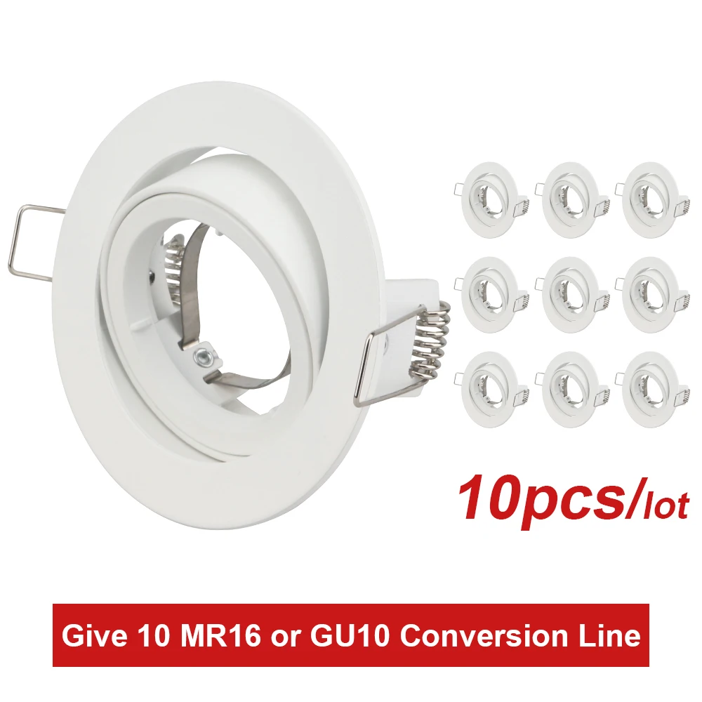 

round Adjustable Downlight Frame Recessed spotlight halogen lamp LED Base GU10 ceiling spot light fitting MR16 fixture dia 50mm