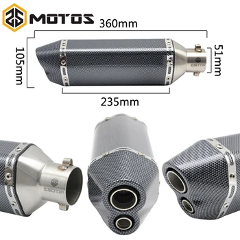 

ZS MOTOS Universal Motorcycle exhaust AK-GY6 Modified Scooter Ak Yo Exhaust Muffle pipe Fit most motorcycle Nice Sound