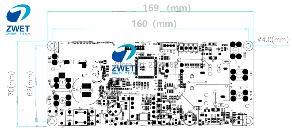 Zwet evse контроллер 62196 Type2 PCBA L D для SAE J1772 зарядки монтажная плата контроллера из