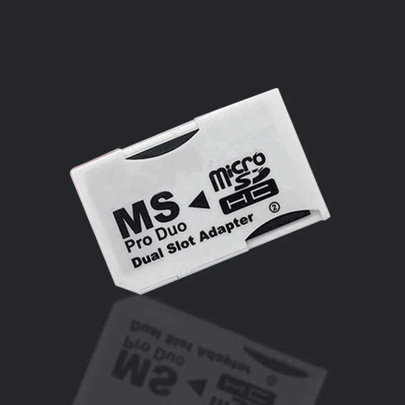 Карта памяти адаптер 2 microSD/micro SDHC карты адаптер Micro SD TF для карты памяти MS Pro Duo для psp карты белый