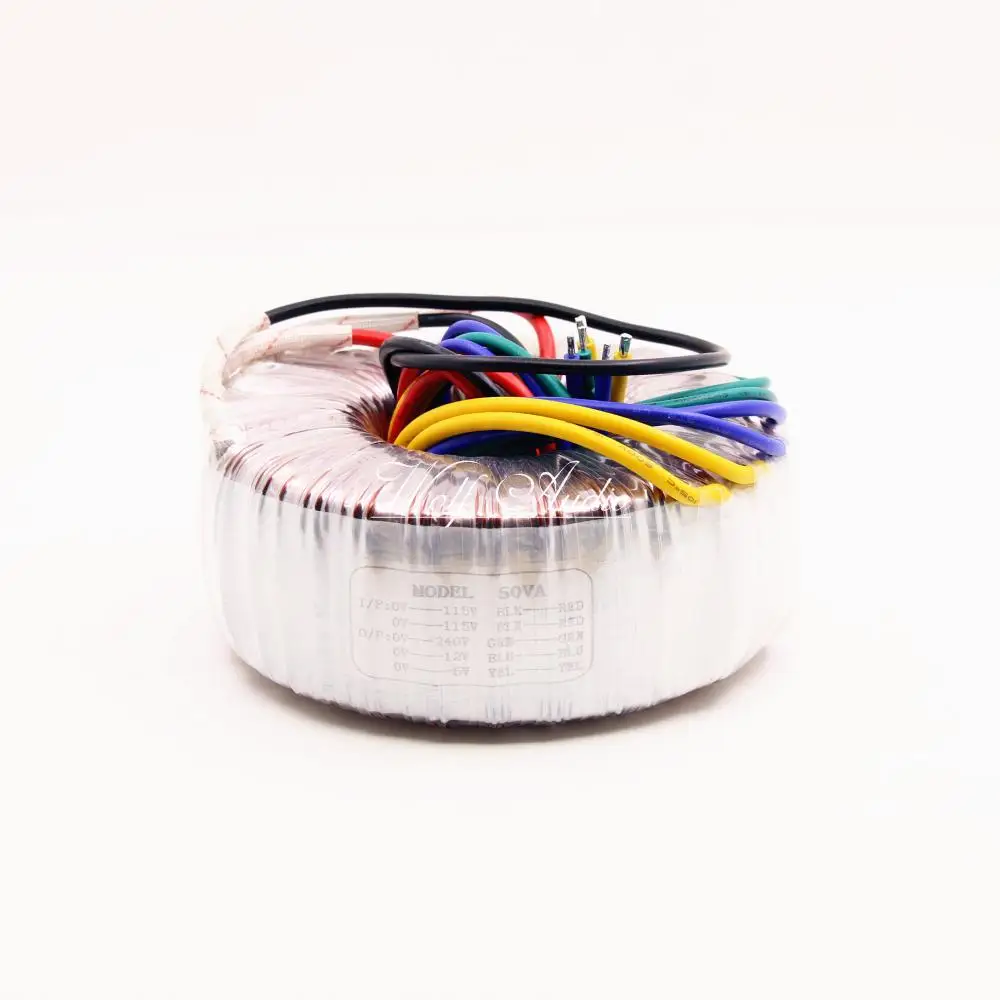 

50W Toroid Transformer For Tube Preamp Amp Input:115V*2 Output:0-240V 0-12V 0-6V
