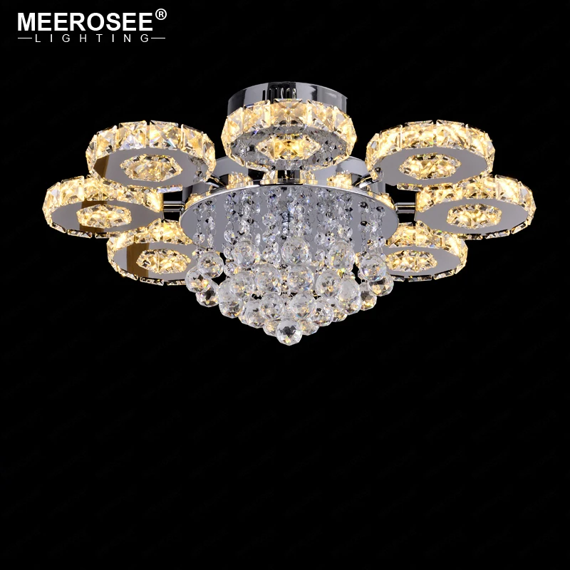 

Modern Fashion LED Crystal Ceiling Light Fixture Circle Crystals Lustres Lamp for Living Dining Room Round Luminaires Lighting