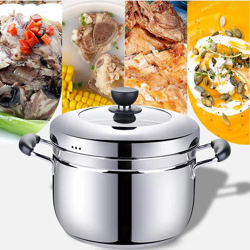 

Multifunctional Cooking Pot Soup Pot Steamer With Stainless Steel Steamer Diameter 20cm For Electromagnetic Furnace Gas Stove
