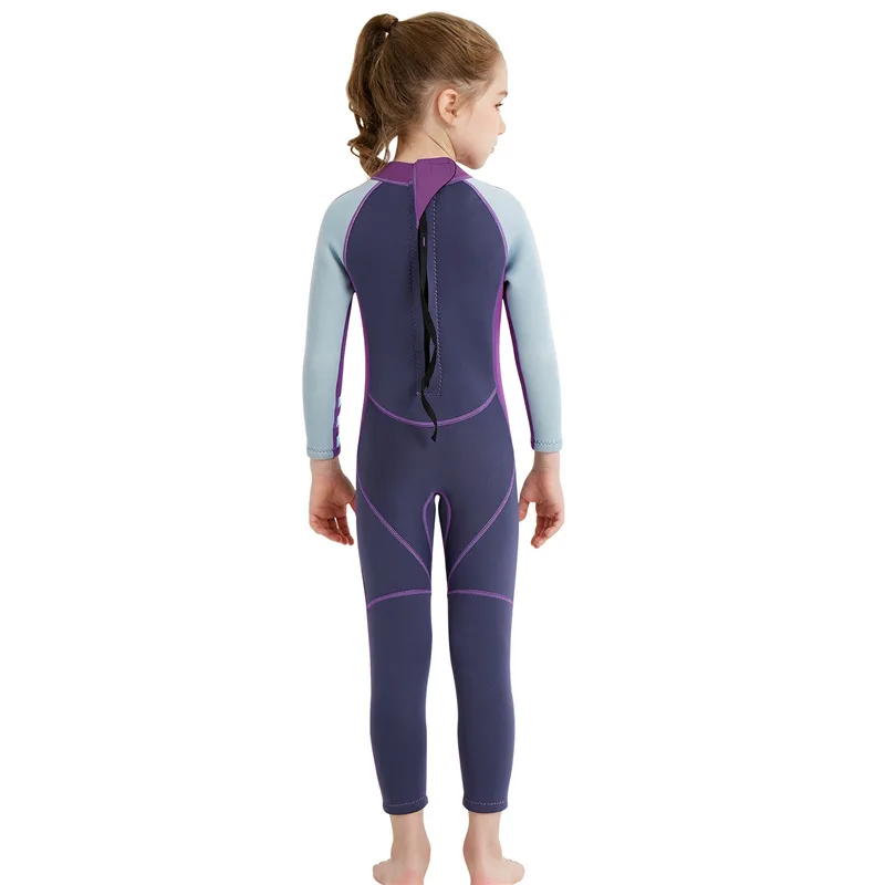 DIVE&SAIL 2.5MM Children One Piece Long Sleeves Diving Wetsuits Neoprene Diving Suits Boys Girls UV Protection Swimsuit Swimwear (17)