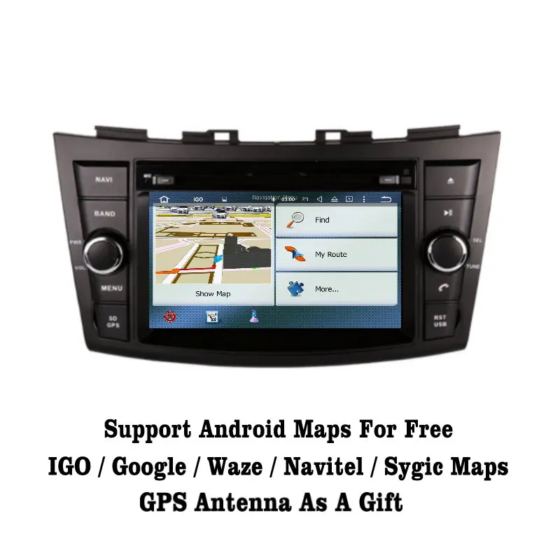 Discount Liislee Android 7.1 2G RAM For Suzuki Swift 2010~2017 Car Radio Audio Video Multimedia DVD Player WIFI DVR GPS Navi Navigation 3