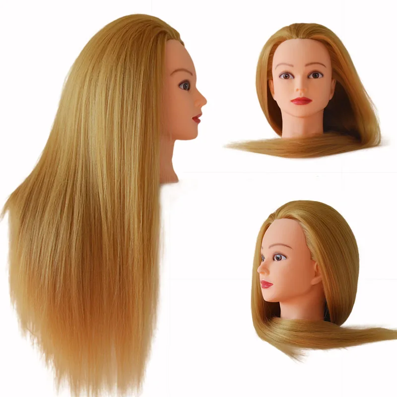 65CM 100% High Temperature Fiber Blonde Hair Training Mannequin Doll Head Practice Training Head Hairdressing For Sale Dummy 65CM 100% High Temperature Fiber Blonde Hair Training Mannequin Doll Head Practice Training Head Hairdressing For Sale Dummy
