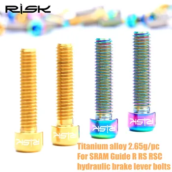 

RISK 2PCS Titanium Alloy M5*25mm MTB Hydraulic Disc Brake Lever Clamp Fixed Bolts Screws For SRAM Guide R RS RSC