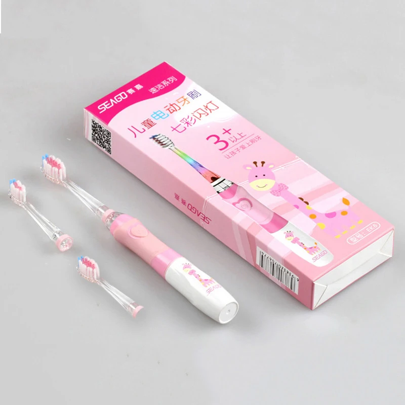 SEAGO Children Electric Toothbrush for 3-12 Ages Battery Children Toothbrush LED Sonic Kids Toothbrush with Timer 3 Nozzles SEAGO Children Electric Toothbrush for 3-12 Ages Battery Children Toothbrush LED Sonic Kids Toothbrush with Timer 3 Nozzles