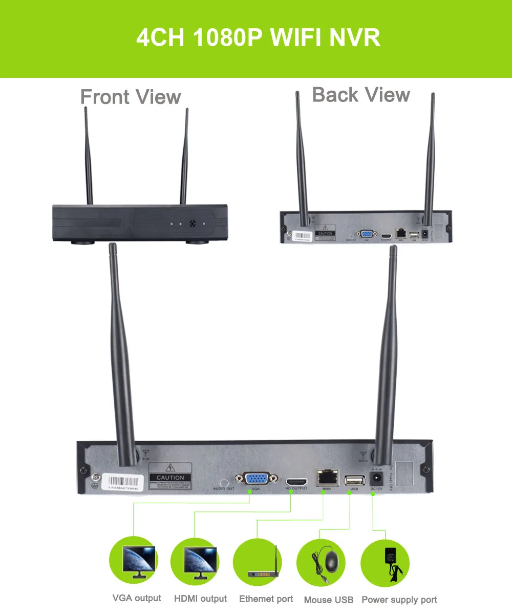 4CH 1080P WIFI NVR