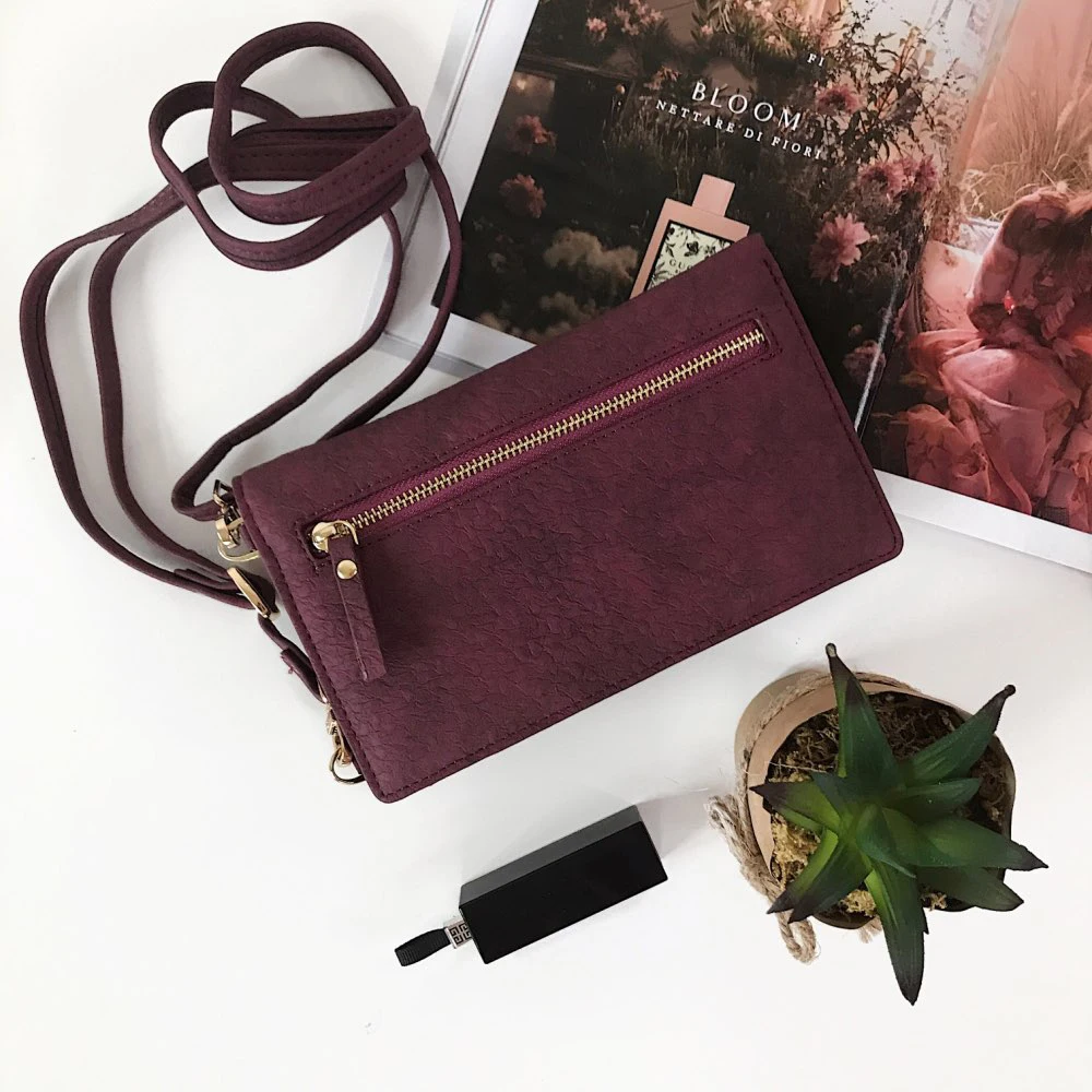 أحدث النساء جلدية الكتف محفظة الهاتف حقيبة حالة الإناث متعددة الوظائف عملة تغيير جواز محفظة حامل بطاقة مخلب للفتيات