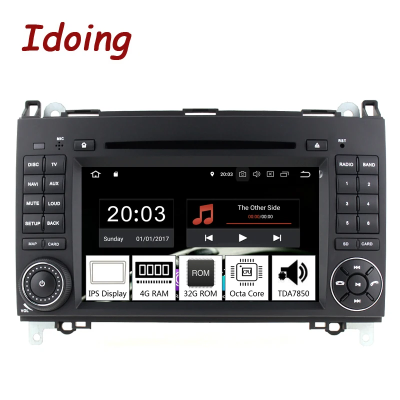 Clearance Idoing7"PX5 4GB+32G 8Core 2Din Car Android9.0 Radio Player For MercedesBenz A Class&B Class IPS screen GPS Navigation Multimedia 1