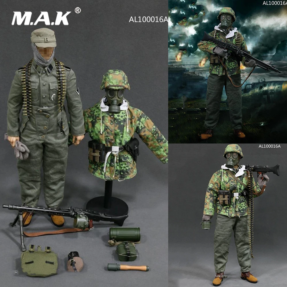 

AL100016A 1/6 Scale Male Soldier Clothes Accessory WWII Germany SS MG42 Machine Gunner Set Model for 12'' Action Figure Body