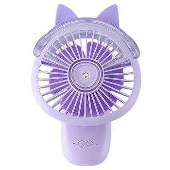 

Rechargeable Fan With Air Humidifier Usb Aroma Essential Oil Diffuser Portable Handheld Mini Fan