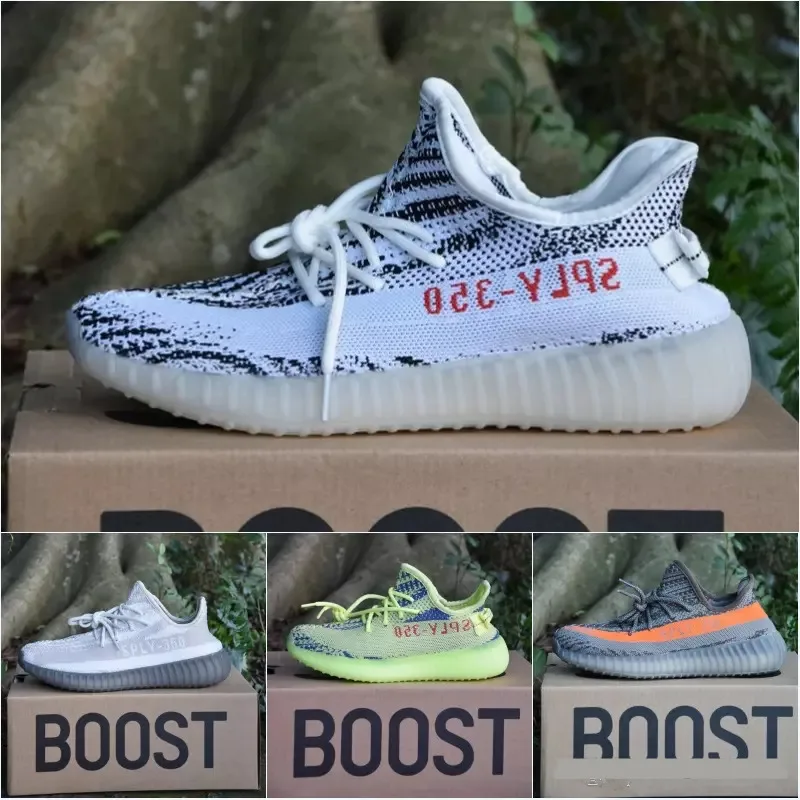 

New Designer yeezys air 350v2 Running Shoes Semi Frozen Yellow Blue Tint Bred Beluga 2.0 Sneakers 350 v2 Zebra Mens Womens