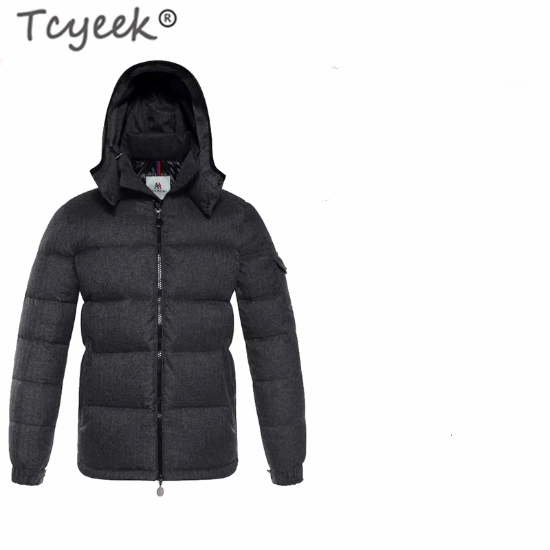 

Tcyeek Fashion Men's Down Jacket Winter Coat Male 90% Duck Down Jacket Hooded Casual Warm Short Coat Hiver Streetwear Man A01054