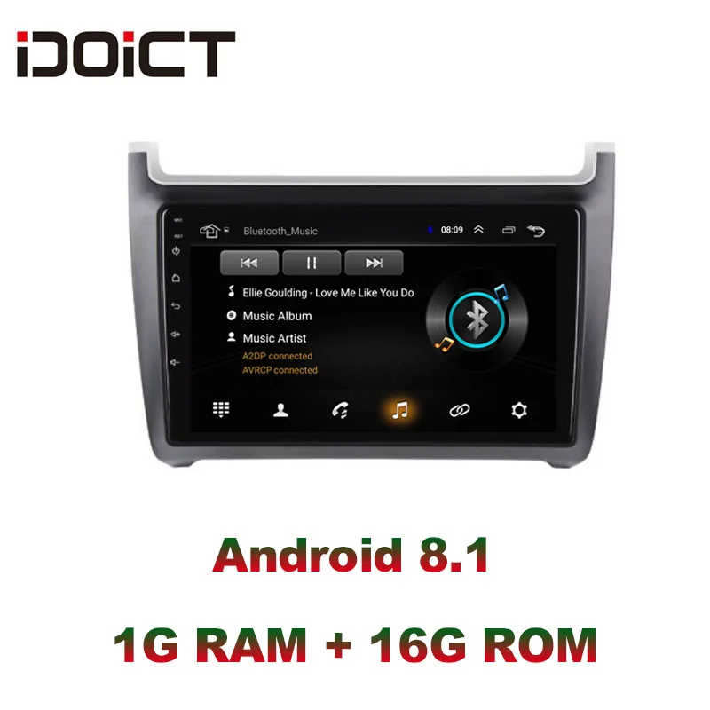 

IDOICT Android 8.1 Car DVD Player GPS Navigation Multimedia For Volkswagen POLO 2011-2017 car stereo bluetooth