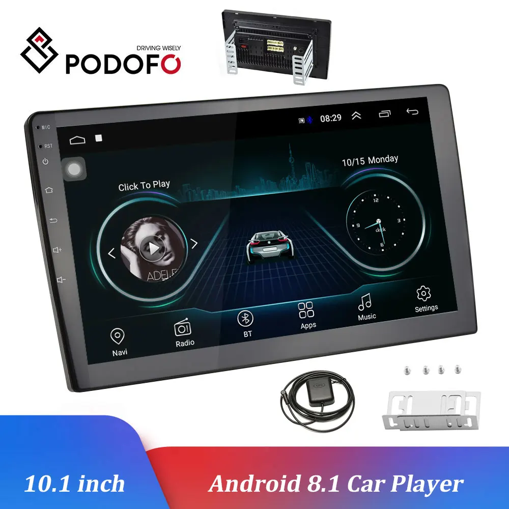 Pаспродажа Podofo 10,1 Android мультимедийный dvd плеер gps навигация Авторадио Bluetooth автомобильное радио wifi Зеркало Ссылка 2 Din автомобильный аудио стерео