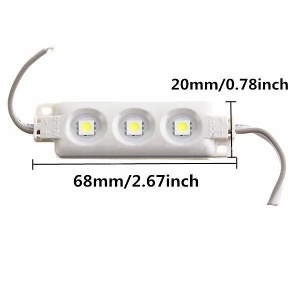 100 шт./лот 3led SMD5050 светодиодный модуль 12 В водонепроницаемый IP65 Холодный белый