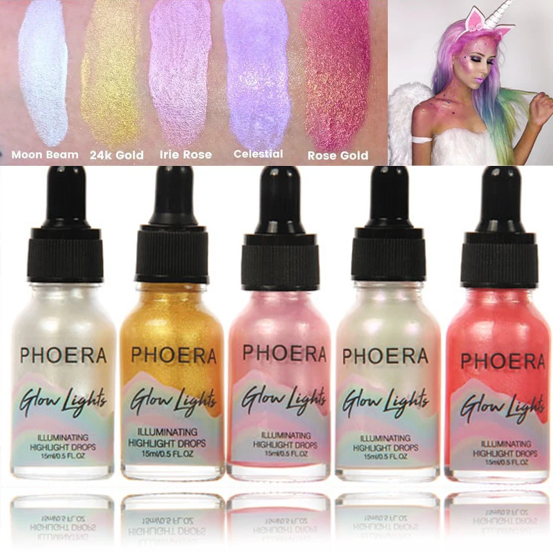 

5 Colors Bronzers Highlighters Glow Kit Faced Makeup Cosmetic Liquid Highlighter Make Up Palette Brighten Concealer illuminator