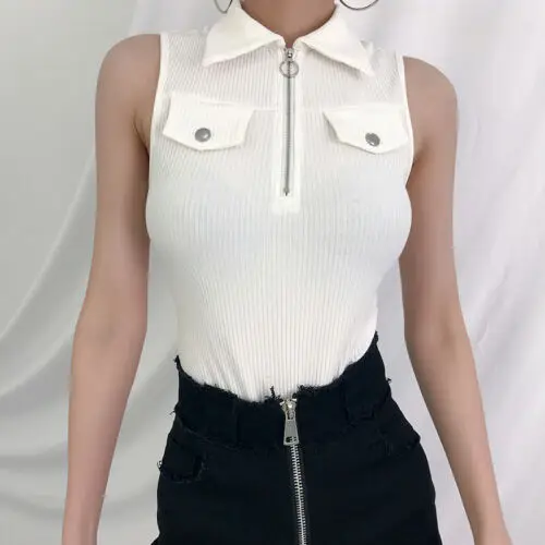 Summer Casual Jumpsuits 2019 New Summer Women Casual Solid Sleeveless Turn-down Collar Zipper Jumpsuit Size S-L Summer Casual Jumpsuits 2019 New Summer Women Casual Solid Sleeveless Turn-down Collar Zipper Jumpsuit Size S-L
