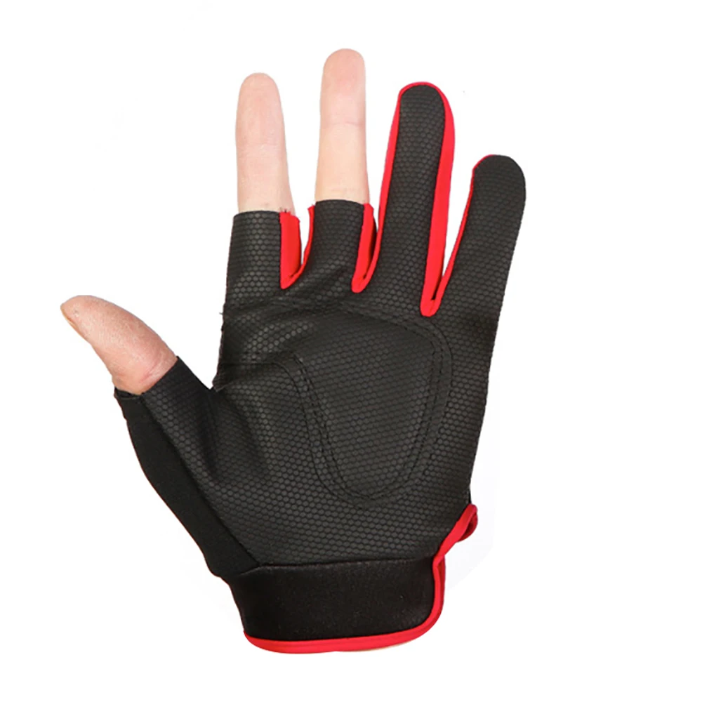 Fishing Gloves Outdoor Protective Honeycomb Wear-Resistant Non-Slip Waterproof Cycling Glove Three Fingers Half Finger Gloves