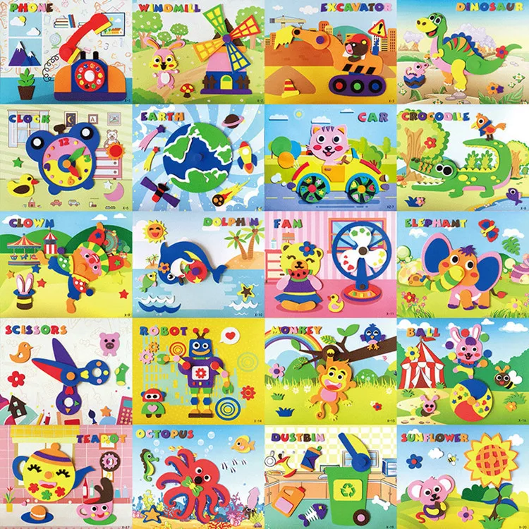 

Random Delivery Child Toy EVA DIY Kindergarten Material PackageSponge Large Stickers Can Be Rotated Crafts Kids Craft Kits