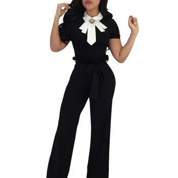 

Women Fashion Solid Color High Waist Wide Leg Long Pants Ladies Elegant Loose Straight Trousers With Belt