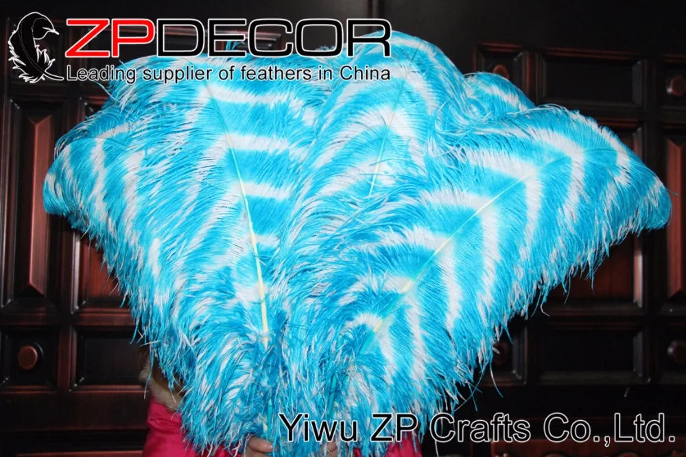 65-70cm ostrich feahters turquoise and white (3)